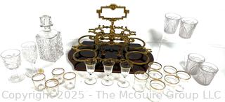 Liquor Cabinet Valet with Crystal Cocktail Glassware