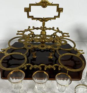 Liquor Cabinet Valet with Crystal Cocktail Glassware