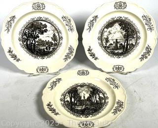 Three (3) Wedgwood Williamsburg Restoration Porcelain Plates