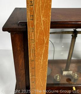 19th Century Becker & Sons Gold Apothecary Scale in Mahogany Glass Case