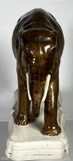 19th Century Porcelain Staffordshire Elephant Statue