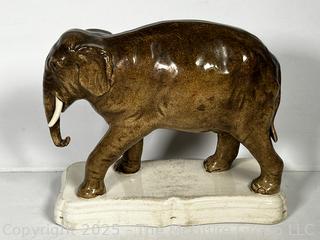19th Century Porcelain Staffordshire Elephant Statue