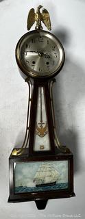 Seth Thomas Banjo Clock With Clipper Ship