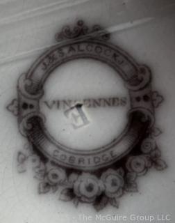 Porcelainware Including Blue Willow and John Alcock Vincennes Black Transferware Plate