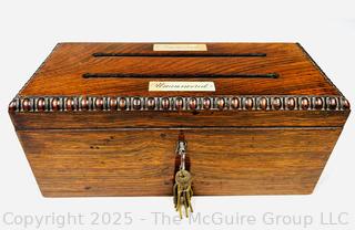Regency Correspondence Letter Stationary Box with Key. 9 x 4 x 4"