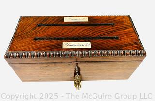 Regency Correspondence Letter Stationary Box with Key. 9 x 4 x 4"