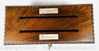 Regency Correspondence Letter Stationary Box with Key. 9 x 4 x 4"