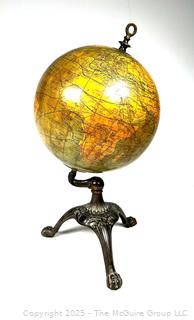 Terrestrial Table Globe on Iron Tripod Stand by C.S. Hammond & Co. 8" Diameter