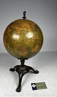 Terrestrial Table Globe on Iron Tripod Stand by C.S. Hammond & Co. 8" Diameter