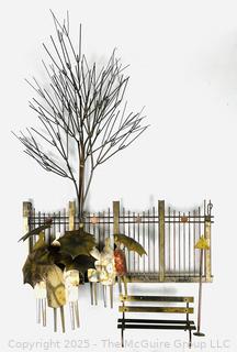 Curtis Jere Rainy Day At Bus Stop Brass And Wire Wall Art Sculpture