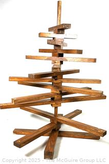 Wood Collapsible Christmas Tree with Candle Holes