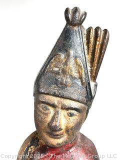 Pair Of American Cast Iron Hessian Soldier Andirons