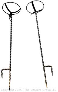 Two (2) Iron Garden Plant Stands