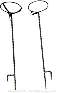 Two (2) Iron Garden Plant Stands