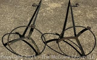Two (2) Iron Garden Plant Stands
