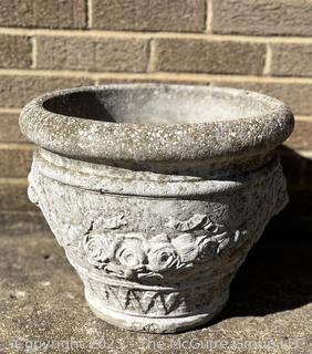 Concrete Garden Urn Planter. 12" Tall, 15" Diameter