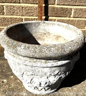 Concrete Garden Urn Planter. 12" Tall, 15" Diameter