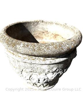 Concrete Garden Urn Planter. 12" Tall, 15" Diameter