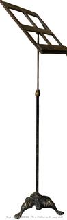 Victorian Wood Adjustable Music Book Stand with Iron Base 