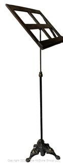 Victorian Wood Adjustable Music Book Stand with Iron Base 