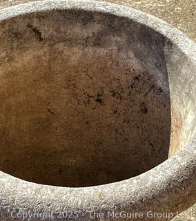Large Sculptural Concrete Planter by Nina Studio Quakertown, PA . First of Two Offered in this Auction. 20" Tall, 20" Diameter