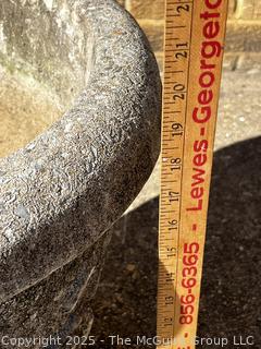Large Sculptural Concrete Planter by Nina Studio Quakertown, PA . First of Two Offered in this Auction. 20" Tall, 20" Diameter