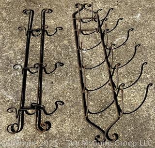 Two (2) Metal Wall Mount Plate Stands