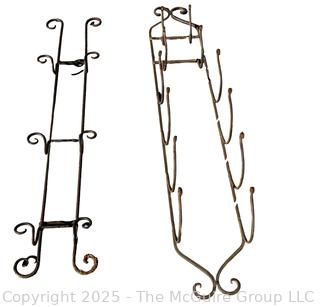 Two (2) Metal Wall Mount Plate Stands