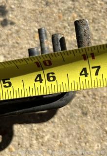 Stack of Metal Garden Fence Panels and Anchor Spikes.  Each Panel Measures 24 x 47"