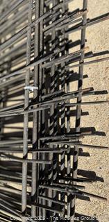 Stack of Metal Garden Fence Panels and Anchor Spikes.  Each Panel Measures 24 x 47"