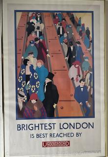 Framed Under Glass Poster Print Brightest London is Best Reached by Underground