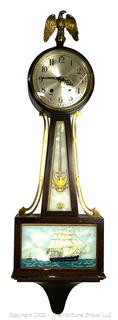 Seth Thomas Banjo Clock With Clipper Ship