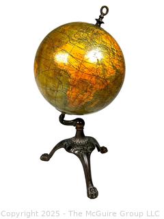 Terrestrial Table Globe on Iron Tripod Stand by C.S. Hammond & Co. 8" Diameter