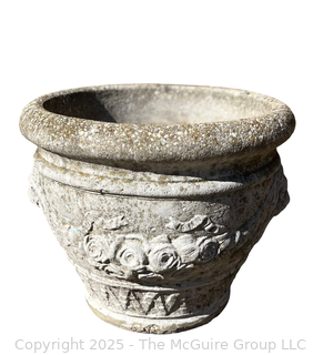 Concrete Garden Urn Planter. 12" Tall, 15" Diameter