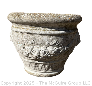Concrete Garden Urn Planter. 12" Tall, 15" Diameter