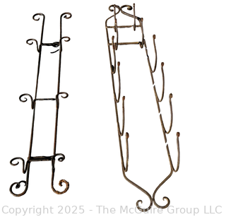 Two (2) Metal Wall Mount Plate Stands