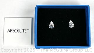 Simulated Diamond Stud Earrings Set in Sterling Silver