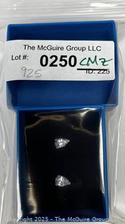 Simulated Diamond Stud Earrings Set in Sterling Silver