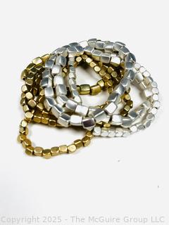 Matte Two-Tone Stacking Bracelet Set 