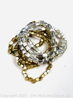 Matte Two-Tone Stacking Bracelet Set 