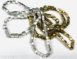 Matte Two-Tone Stacking Bracelet Set 