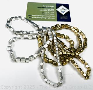 Matte Two-Tone Stacking Bracelet Set 
