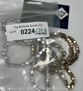 Matte Two-Tone Stacking Bracelet Set 