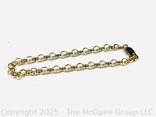 925 Silver Gold Tone Link Bracelet