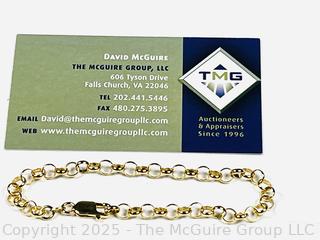 925 Silver Gold Tone Link Bracelet