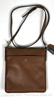 Brown Coach Crossgrain Leather Kitt Crossbody Handbag, New With Tags