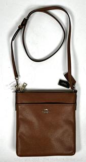Brown Coach Crossgrain Leather Kitt Crossbody Handbag, New With Tags