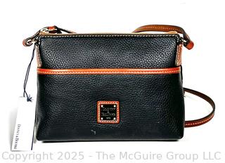 Dooney & Bourke Black Pebble Grain Ginger Crossbody Leather Handbag, New With Tags