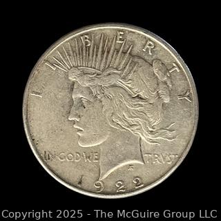 1922 Peace Silver Dollar Coin