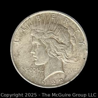 1922 Peace Silver Dollar Coin